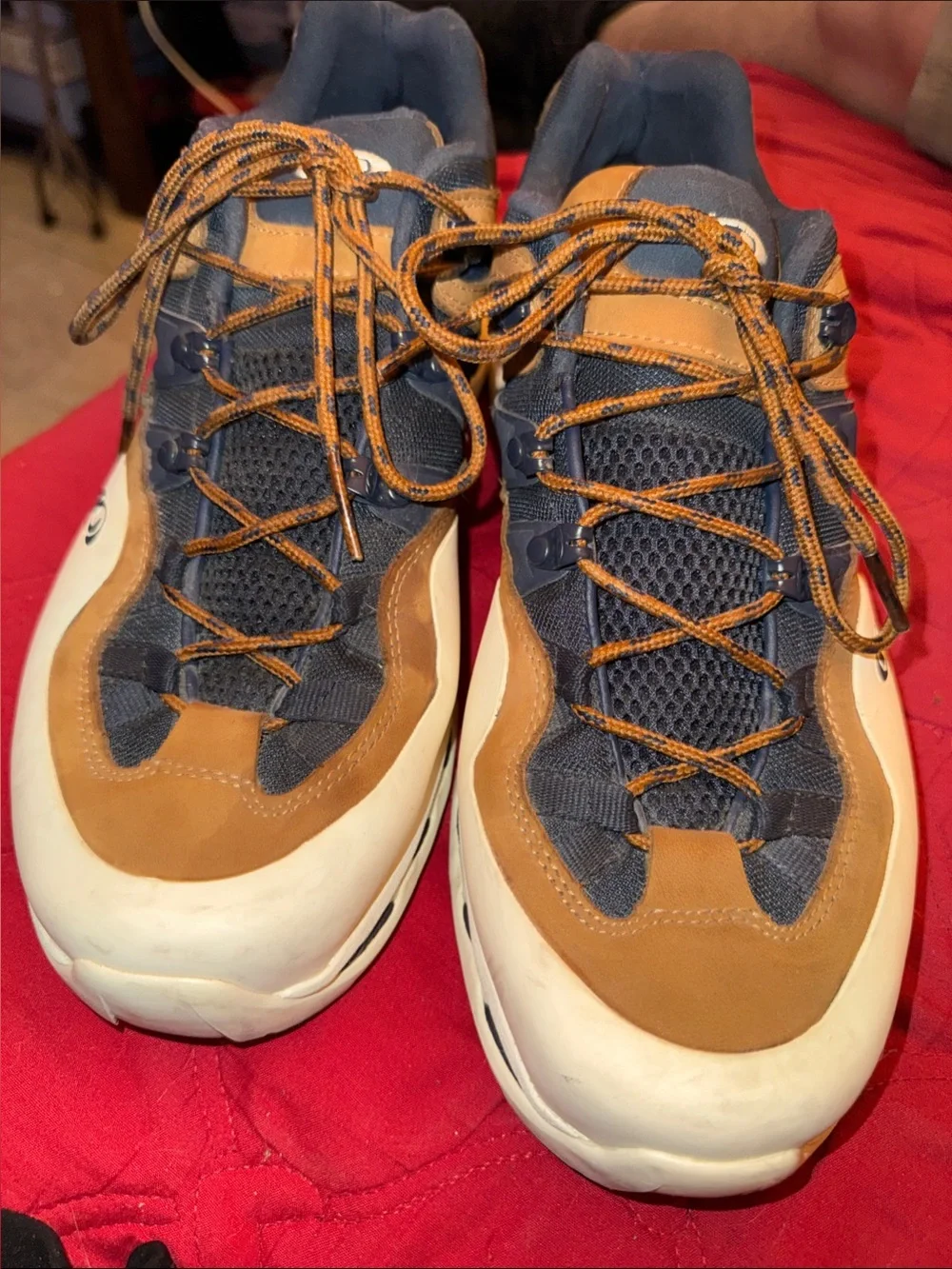 Salomon Brown and Navy Outdoor Trail Boots